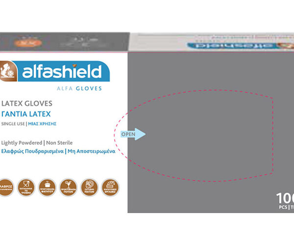 Alfashield Λάτεξ με πούδρα 100τμχ
