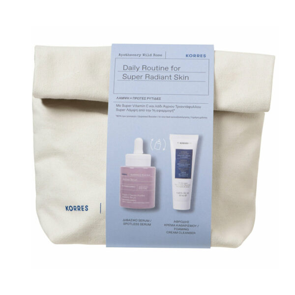Korres Super Radiant Skin – Άγριο Τριαντάφυλλο Διφασικό Serum 30ml & Ελληνικό Γιαούρτι Αφρώδης Κρέμα Καθαρισμού 20mL