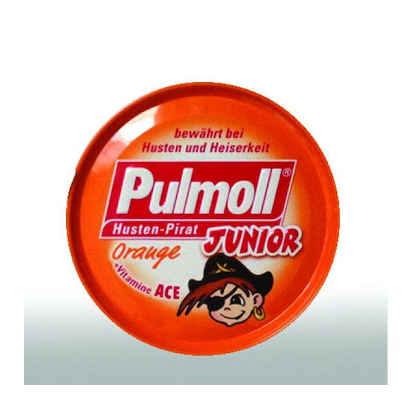 Pulmoll Junior Καραμέλες με Πορτοκάλι & Βιταμίνες A,C και Ε για Παιδιά χωρίς Γλουτένη 50gr