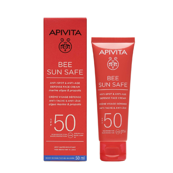 Apivita Bee Sun Safe Αδιάβροχη Αντηλιακή Κρέμα Προσώπου SPF50 50ml