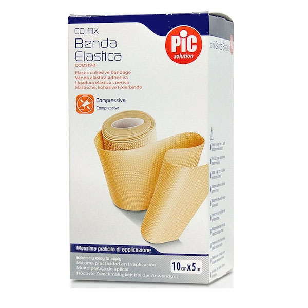 PiC Solution Co Fix Ελαστικός Αυτοσυγκρατούμενος Επίδεσμος 10cm x 5m Μπεζ